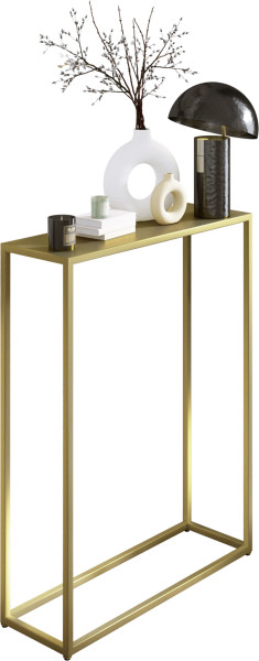 Konsola metalowa toaletka stolik półka stojąca loft złoty glamour 60x20h78 922230