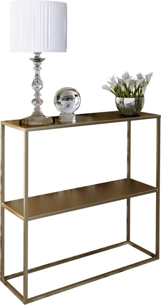Konsola metalowa toaletka stolik półka stojąca loft złoty glamour 80x30h78 936412