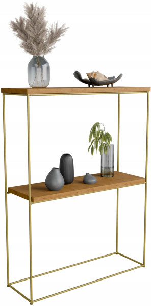 Konsola metalowa toaletka stolik półka stojąca loft złoty lancelot glamour 813484