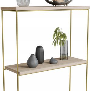 Konsola metalowa toaletka stolik półka stojąca loft złoty sonoma glamour 813508 Konsola metalowa toaletka stolik półka stojąca loft złoty sonoma glamour 813508