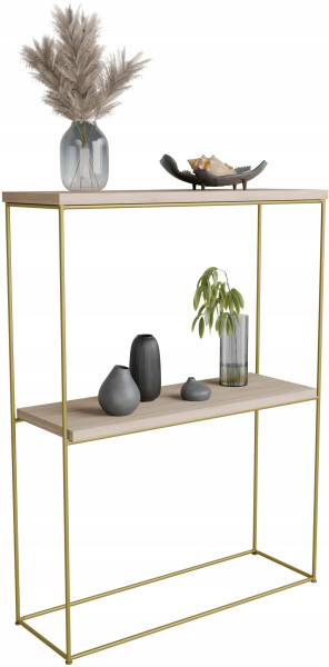 Konsola metalowa toaletka stolik półka stojąca loft złoty sonoma glamour 813508