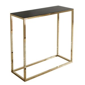 Konsola MODERN 80 cm złoty chrom/czarne szkło 161025