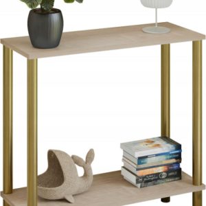 Konsola nowoczesna z półką 80x30x80 cm metalowa złota do przedpokoju 987279 Konsola nowoczesna z półką 80x30x80 cm metalowa złota do przedpokoju 987279