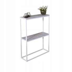 Konsola Podwójna Z Półką Przedpokój Loft 60x20h80 Biała+Blat Beton Jasny 903569 Konsola Podwójna Z Półką Przedpokój Loft 60x20h80 Biała+Blat Beton Jasny 903569