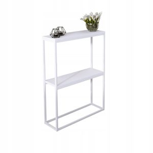Konsola Podwójna Z Półką Przedpokój Loft 60x20h80 Biała+Blat Biały Mat 903547 Konsola Podwójna Z Półką Przedpokój Loft 60x20h80 Biała+Blat Biały Mat 903547