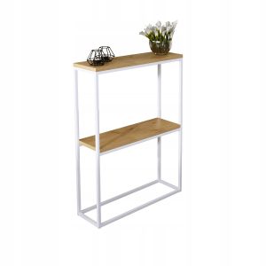 Konsola Podwójna Z Półką Przedpokój Loft 60x20h80 Biała+Blat Dąb Lancelot 903563 Konsola Podwójna Z Półką Przedpokój Loft 60x20h80 Biała+Blat Dąb Lancelot 903563