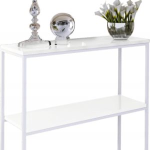 Konsola Podwójna Z Półką Przedpokój Loft 80x30h80 Biała+Blat Biały Połysk 903541 Konsola Podwójna Z Półką Przedpokój Loft 80x30h80 Biała+Blat Biały Połysk 903541