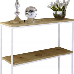 Konsola Podwójna Z Półką Przedpokój Loft 80x30h80 Biała+Blat Dąb Artisan 903539 Konsola Podwójna Z Półką Przedpokój Loft 80x30h80 Biała+Blat Dąb Artisan 903539