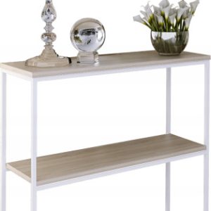 Konsola Podwójna Z Półką Przedpokój Loft 80x30h80 Biała+Blat Dąb Sonoma 903576 Konsola Podwójna Z Półką Przedpokój Loft 80x30h80 Biała+Blat Dąb Sonoma 903576
