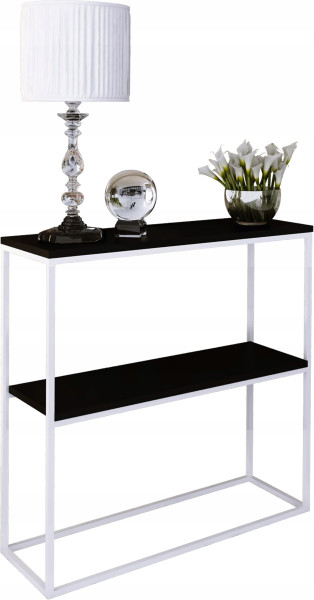 Konsola Podwójna Z Półką Przedpokój Loft 80x30h80 Biała+Blat MiniPearl 903565