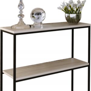 Konsola Podwójna Z Półką Przedpokój Loft 80x30h80 Czarna+Blat Dąb Sonoma 903564 Konsola Podwójna Z Półką Przedpokój Loft 80x30h80 Czarna+Blat Dąb Sonoma 903564