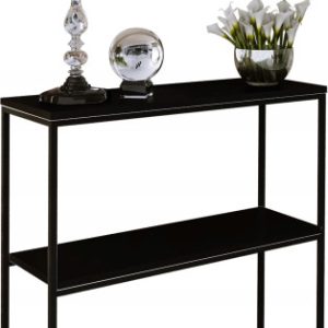 Konsola Podwójna Z Półką Przedpokój Loft 80x30h80 Czarna+Blat MiniPearl 903610 Konsola Podwójna Z Półką Przedpokój Loft 80x30h80 Czarna+Blat MiniPearl 903610