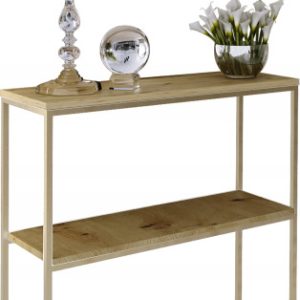 Konsola Podwójna Z Półką Przedpokój Loft 80x30h80 Złota+Dąb Artisan 903594 Konsola Podwójna Z Półką Przedpokój Loft 80x30h80 Złota+Dąb Artisan 903594