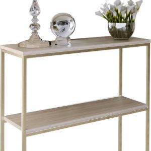 Konsola Podwójna Z Półką Przedpokój Loft 80x30h80 Złota+Dąb Sonoma 903592 Konsola Podwójna Z Półką Przedpokój Loft 80x30h80 Złota+Dąb Sonoma 903592