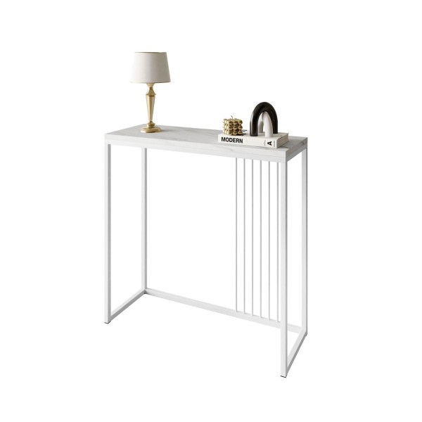 Konsola PRIME 80 cm biały/marmur levanto 203811