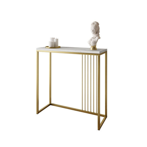 Konsola PRIME 80 cm złoty mat/biały połysk 203803