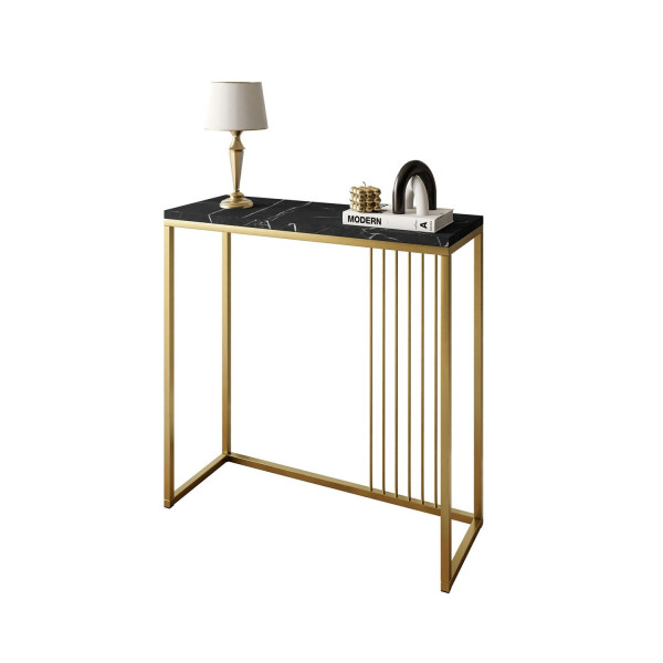 Konsola PRIME 80 cm złoty mat/ grigia pietra czarne 203821