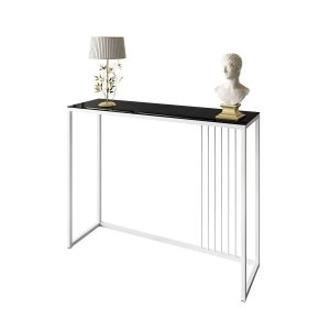 Konsola PRIME GLASS 100 cm biały/czarne szkło 203814 Konsola PRIME GLASS 100 cm biały/czarne szkło 203814