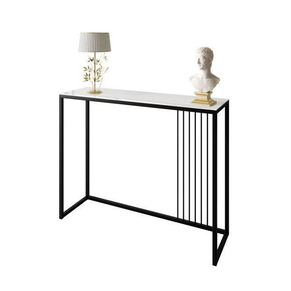 Konsola PRIME GLASS 100 cm czarny/białe szkło 203824