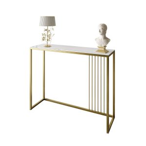 Konsola PRIME GLASS 100 cm złoty mat/białe szkło 203807 Konsola PRIME GLASS 100 cm złoty mat/białe szkło 203807