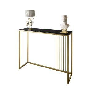 Konsola PRIME GLASS 100 cm złoty mat/czarne szkło 203816 Konsola PRIME GLASS 100 cm złoty mat/czarne szkło 203816
