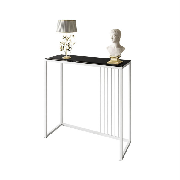 Konsola PRIME GLASS 80 cm biały/czarne szkło 203809