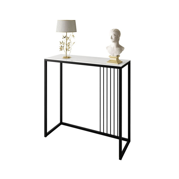 Konsola PRIME GLASS 80 cm czarny/białe szkło 203802