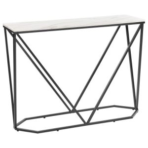 Konsola stolik 100×30 cm efekt marmuru biało-czarna 115438