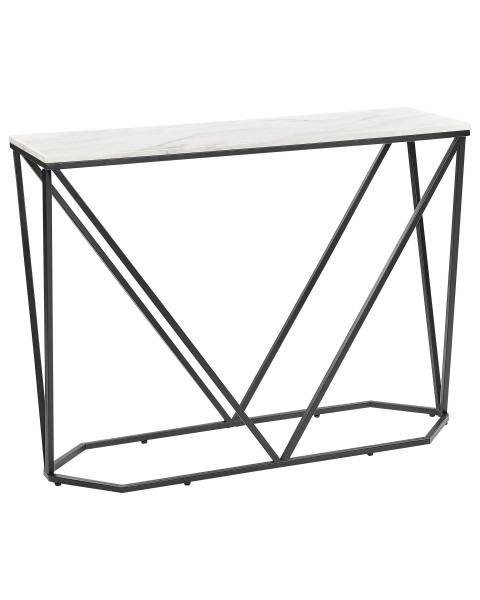 Konsola stolik 100x30 cm efekt marmuru biało-czarna 115438
