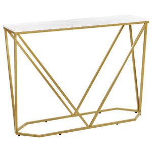 Konsola stolik 100×30 cm efekt marmuru biało-złota 115449