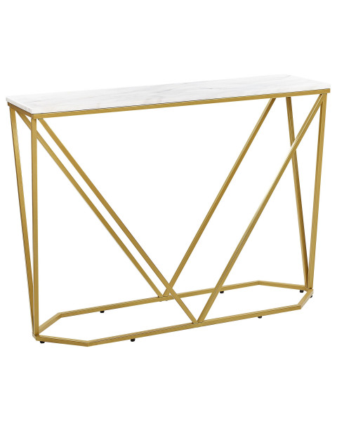 Konsola stolik 100x30 cm efekt marmuru biało-złota 115449