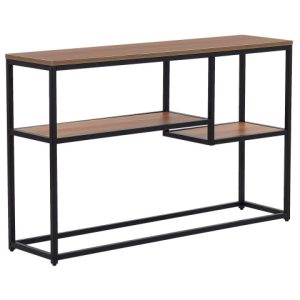 Konsola stolik 120cm 2 półki ciemne drewno 76748 Konsola stolik 120cm 2 półki ciemne drewno 76748