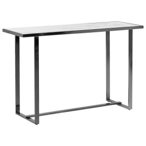 Konsola stolik 120x40cm blat marmur biały srebrny 76736 Konsola stolik 120x40cm blat marmur biały srebrny 76736