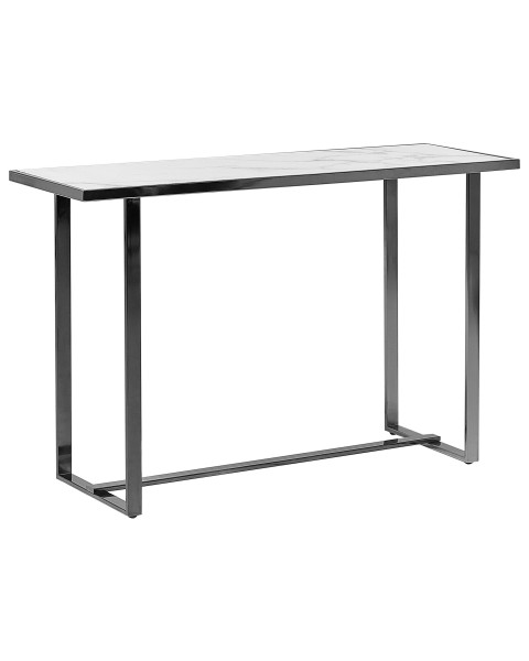 Konsola stolik 120x40cm blat marmur biały srebrny 76736