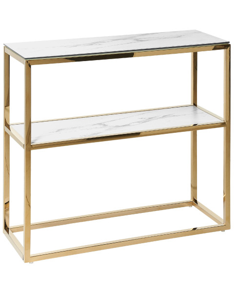 Konsola stolik 80x30 cm szkło stał biało-złota 115446