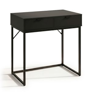 Konsola stolik loftowy ELANO 2 szuflady 80 cm Czarna Czarne nogi 1068600 Konsola stolik loftowy ELANO 2 szuflady 80 cm Czarna Czarne nogi 1068600