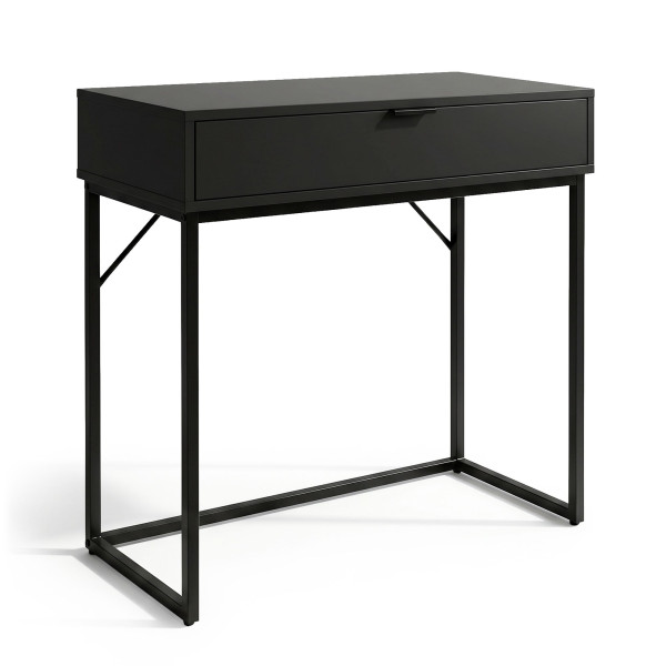 Konsola stolik loftowy MODENA 1 szuflada 80 cm Czarna Czarne nogi 1068601