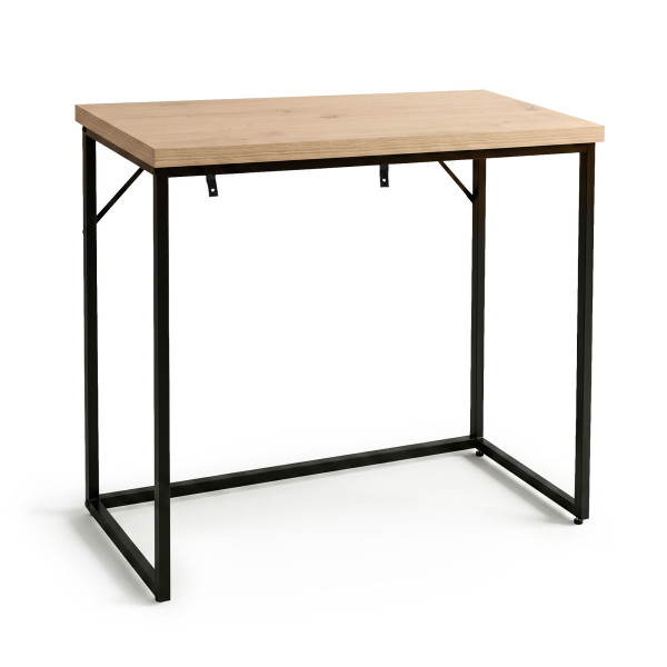 Konsola stolik loftowy ORIGO 90 cm Dąb Artisan Czarne nogi 1068603