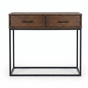 Konsola Sydney Loft – drewno i metal, 2 szuflady, kolor brązowy 1059516 Konsola Sydney Loft – drewno i metal, 2 szuflady, kolor brązowy 1059516