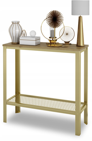 Konsola Toaletka Loft Glamour Złota Siatka DA 915346