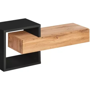 Konsola wisząca EASY 100×40 dąb wotan/czarna 381702 Konsola wisząca EASY 100×40 dąb wotan/czarna 381702