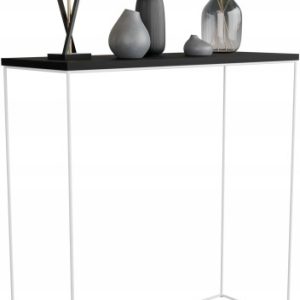 Konsola Z Drutu Toaletka Przedpokój Loft 80x30x80 Biała+Czarny MiniPearl 867418