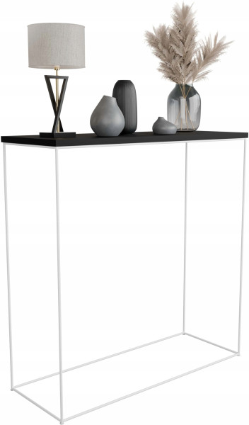 Konsola Z Drutu Toaletka Przedpokój Loft 80x30x80 Biała+Czarny MiniPearl 867418