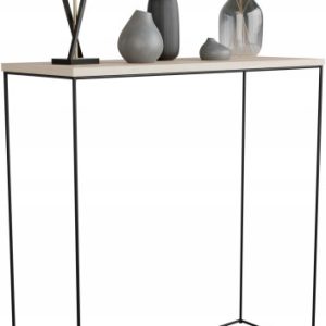 Konsola Z Drutu Toaletka Przedpokój Loft 80x30x80 Czarna+Dąb Sonoma 867419