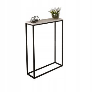 Konsolka Przedpokój Loft Wąska 60x20h80 Czarna DS 903408