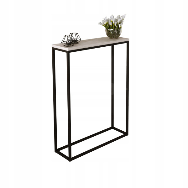 Konsolka Przedpokój Loft Wąska 60x20h80 Czarna DS 903408