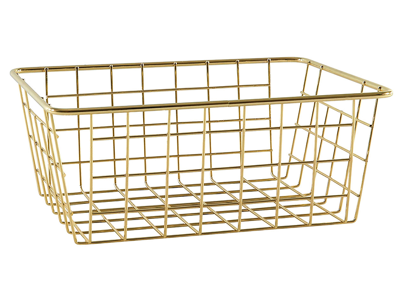 Kosz do przechowywania metalowy 10x24 cm złoty 48414