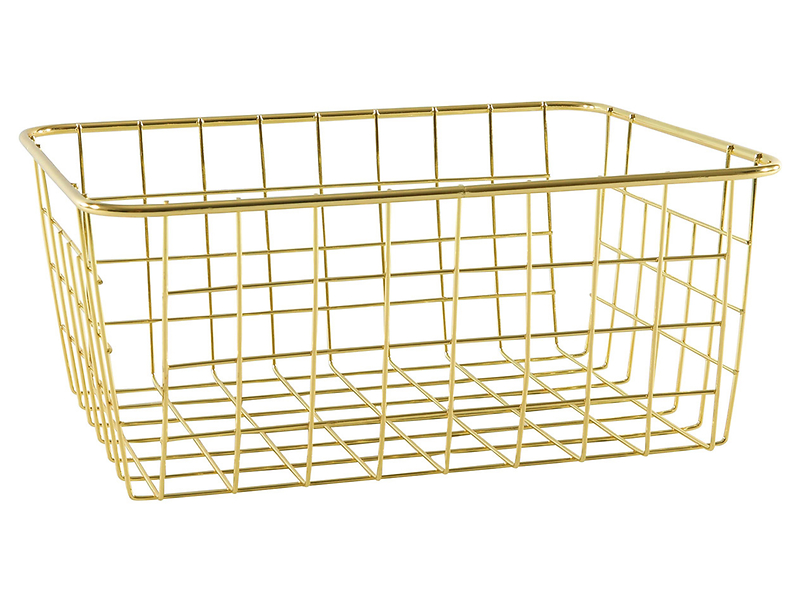 Kosz do przechowywania metalowy 12x28 cm złoty 48415