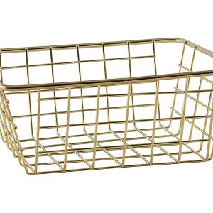 Kosz do przechowywania metalowy 8×20 cm złoty 48413 Kosz do przechowywania metalowy 8×20 cm złoty 48413