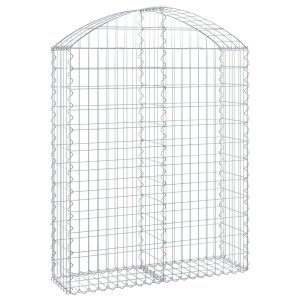 Kosz Gabionowy Łukowaty Siatka Ogrodzenie Ścianka Stal 100x30x120/140 cm 663407 Kosz Gabionowy Łukowaty Siatka Ogrodzenie Ścianka Stal 100x30x120/140 cm 663407